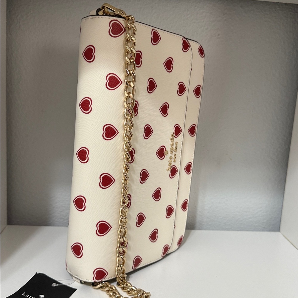 Kate Spade Cream and Red Heart Crossbody Bag - Picture 7 of 12